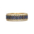 Yellow gold sapphire solid band-79206 For Cheap