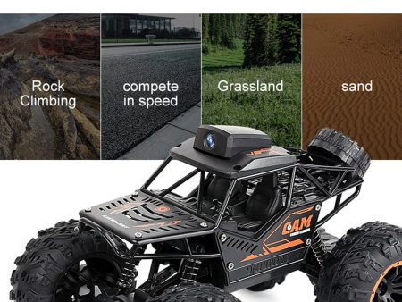 RC Off Road Monster Racing Track High Speed Duval Mode Remote Control Truck Black Model  with Wi Fi  and HD Video Recording Camera Fashion