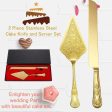 lenox Beutiful Laxury Bride and Groom French Court Golden Cake Knife and Cake Shovel Set Sale