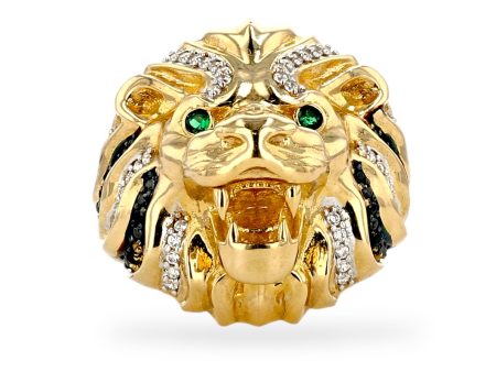 Yellow Gold 10k Lion men ring Online