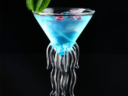 Blue Octopus Fun Glass for Martini, Cocktails,Party and Home Bar Fashion