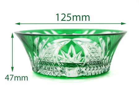 Luxury Elegant Hand Carved  Bohemian Czech Style  Green Crystal Engraving Hand Cut Centerpiece  Vase Online now