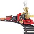 Classic Christmass Electric Red Train Toy Children s Railway Train with Remote Control, Steam,LED and Sound Supply