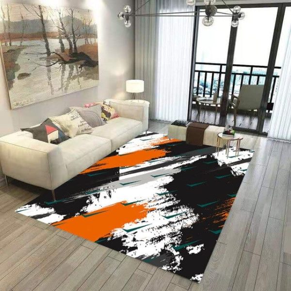 Red White and Back Modern Luxury Non-Slip Stain Resistant Rug Carpet Sale