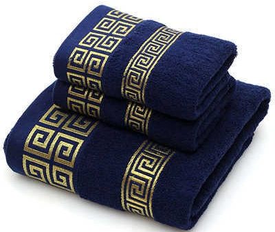 Embroidered High Quality Cotton Super Absorbent  Luxury Bath and Face Towels Set Hot on Sale