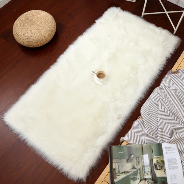 Luxury Super Soft Faux Sheepskin Fur White Area Rugs for Bedside Floor Mat Plush Sofa Cover Seat Pad for Bedroom Online