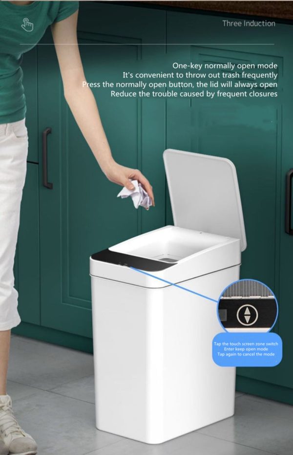 Intelligent Smart Trash Can Three Mode Opening Kick Induction Smart Sensor Dustbin Rechargable USB Waterproof Garbage Bin Gray With Free Set Of Bags Online now