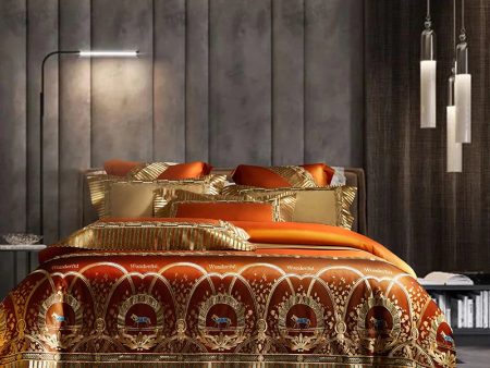 Luxury Gold Horse Embroidery Palace Style Bedding Set Cotton Cozy Cover Set Bed Sheet & Pillowcases Online Sale