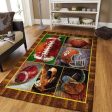 Football Memorabilia Modern Luxury Non-Slip Stain Resistant Area Rug Carpet on Sale