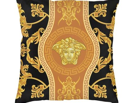 Versace Style Decorative Luxury Velvet Pillowcases With Golden Print Online now