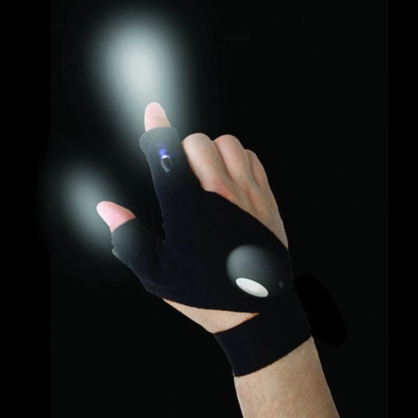 Amzing Innovation Rechargeable Magic Strap Fingerless Flashlight Gloves Waterproof Available in Three Different Styles For Sale