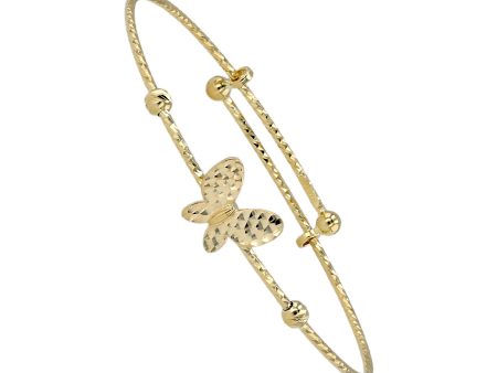 Yellow gold 14k baby adjustable bangle Fashion