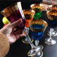 Custom Made High Quality Lead Free Crystal 24 Karat  Gold Plated Wine Goblets Glasses Online