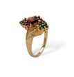 Yellow gold 10k garnet and  emerald Cheap