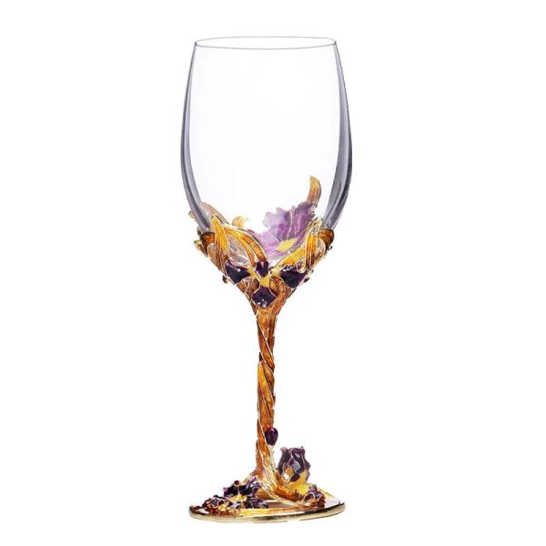 Elegant Custom Made Enamel Led Free Crystal Goblet Wine Glass Comes With Beutiful Gift Box on Sale