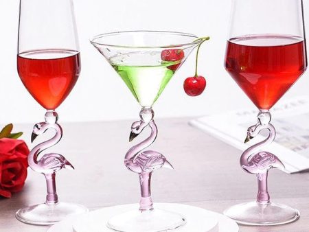 Pink Flamingo Fun Glasses for Martini, Wine, Cocktails, Beer ,Champagne Party and Home Bar Cheap