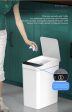 Intelligent Smart Trash Can Three Mode Opening Kick Induction Smart Sensor Dustbin Rechargable USB Waterproof Garbage Bin White With Free Set Of Bags For Cheap