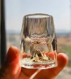 Luxury Lead Free Crystal Glass 24 karat Gold Foil Hand Blown Dimond Cut For Whisky Vodka Glasses Supply