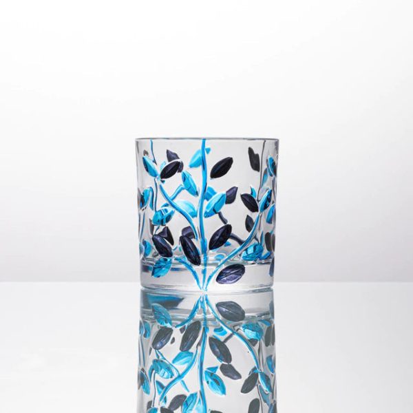 Four Seasons Italian Murano Style Luxury Hand Cut and Painted Colorful Stain lead Free Crystal Free Whisky Vodka Cocktail Glasses Fashion