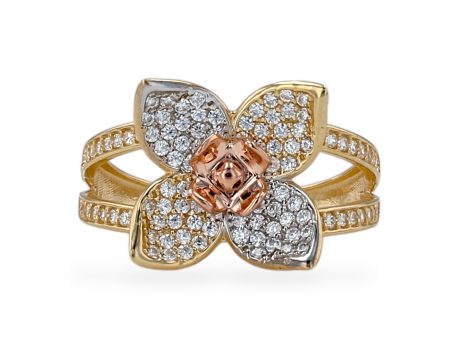 Yellow gold 14k lotus ring Fashion