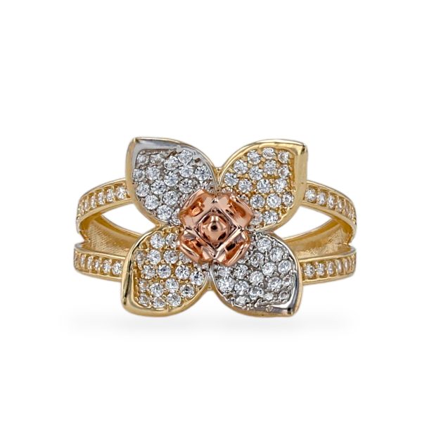 Yellow gold 14k lotus ring Fashion