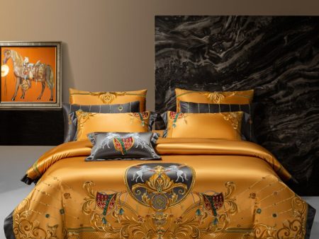 Luxury Spanish Royal Palace Style Egyptian Cotton Duvet Bedding Set with Embroidery Online