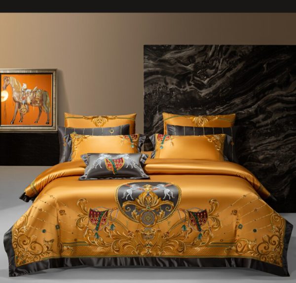 Luxury Spanish Royal Palace Style Egyptian Cotton Duvet Bedding Set with Embroidery Online