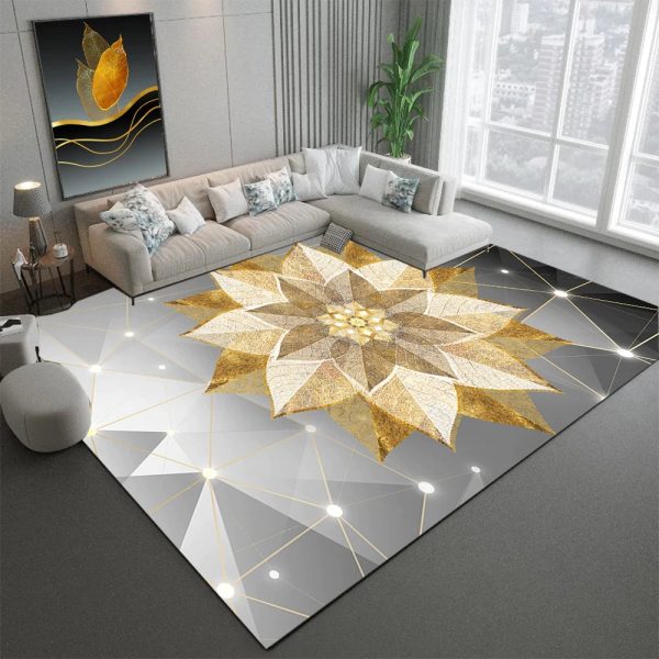 Morning Glory Modern Luxury Geometric Design Polyester Indoor Area Rug Carpet Sale