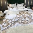 Royal White Embroidery  Cotton Bedding Set Luxury Soft Smooth  Duvet Cover Bedspread Bedding Set With Pillow Covers Cheap