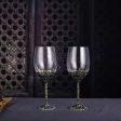 Custom Made Vintage Enamel Lead Free Crystal Goblets Wine Glasses Comes In Beutiful Gift Box on Sale