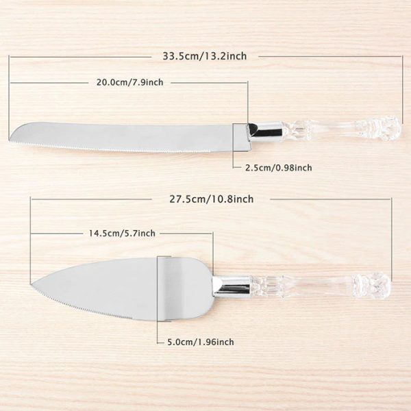 Eligant Laxury Bride and Groom  Bridal Customisable Cake Knife and Shovel Set Cheap