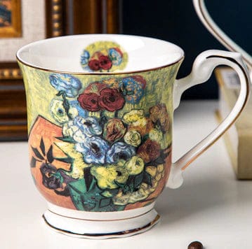 Top Grade Porcelain Coffee or Tea Cup Mug Gold Plated featuring Van Gogh s Classic Oil Paintings Discount