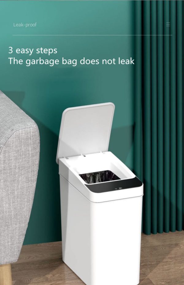 Intelligent Smart Trash Can Three Mode Opening Kick Induction Smart Sensor Dustbin Rechargable USB Waterproof Garbage Bin White With Free Set Of Bags For Cheap