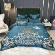 Royal Embroidery Blue  Duvet Cover Bedspread Bedding Set With Pillow Covers For Discount