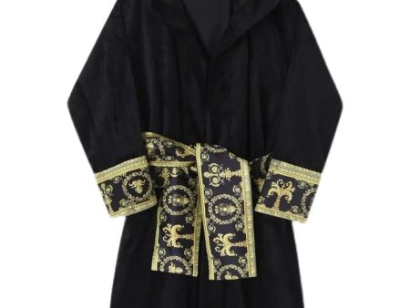 Luxury Velvet Robe With Hood and Gold Embroidery One Size Fits All Online Hot Sale