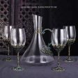 Custom Made Vintage Enamel Lead Free Crystal Goblets Wine Glasses and Wine Decanter Set For Cheap