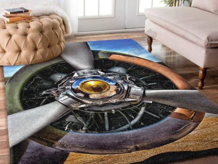 Airplane Propeller Modern Luxury Non-Slip Stain Resistant Rug Carpet Hot on Sale