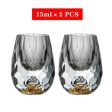 Luxury Lead Free Crystal Glass 24 karat Gold Foil Hand Blown Dimond Cut For Whisky Vodka Glasses Supply