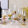 Wine Grape Design Enamel Lead Free Crystal Goblet Wine Glasses and Wine Decanter Online Sale