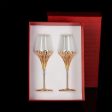 Custom Made Wedding Led Free Crystal Champagne Wine Glasses Set of Two For Cheap