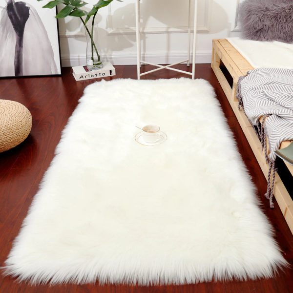 Luxury Super Soft Faux Sheepskin Fur White Area Rugs for Bedside Floor Mat Plush Sofa Cover Seat Pad for Bedroom Online