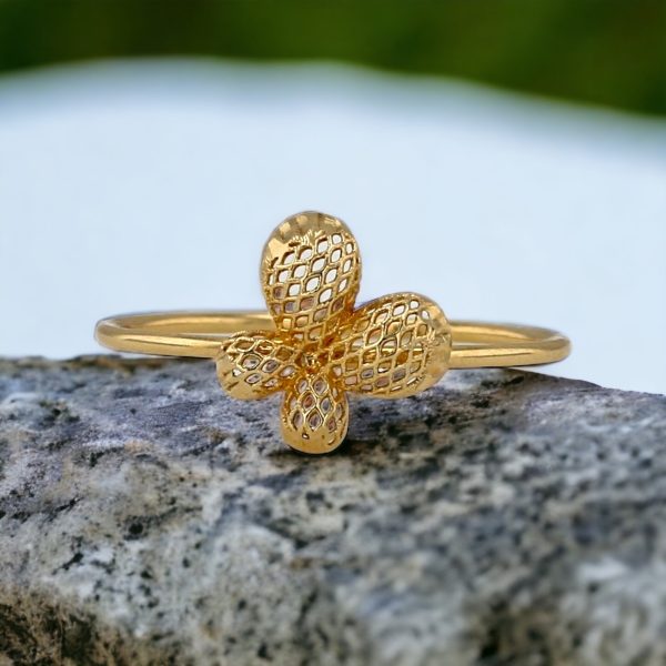 Yellow 10k gold butterfly ring Online now