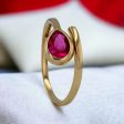 Yellow gold 10k drop red ring Online