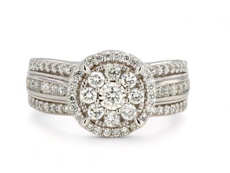 White gold 1CT diamond solitary princess ring-1000 Discount