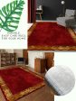 Modern Style Designer Red and Gold Luxury Ultra Soft Non-Slip Rug Carpet Online