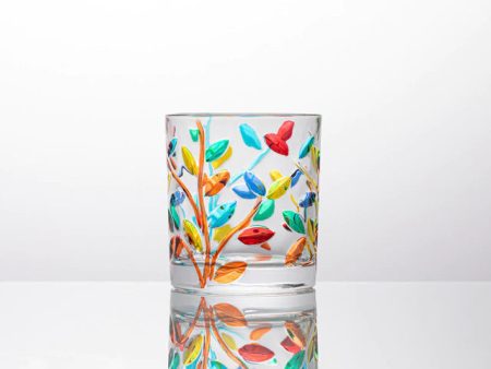 Four Seasons Italian Murano Style Luxury Hand Cut and Painted Colorful Stain lead Free Crystal Free Whisky Vodka Cocktail Glasses Fashion