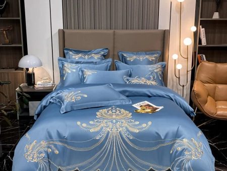 Victorian Royal Style Luxury Duvet Egyptian Cotton Embroidery Cotton 4 Pic Bedding Set Fashion