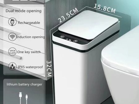 Intelligent Smart Trash Can Dual Mode Opening Smart Sensor Rechargeable USB with free 10pcs Garbage Bag Supply