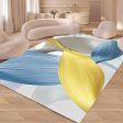 Golden Plant Leaf Modern Luxury Geometric Design Polyester Indoor Area Rug Carpet Online Hot Sale