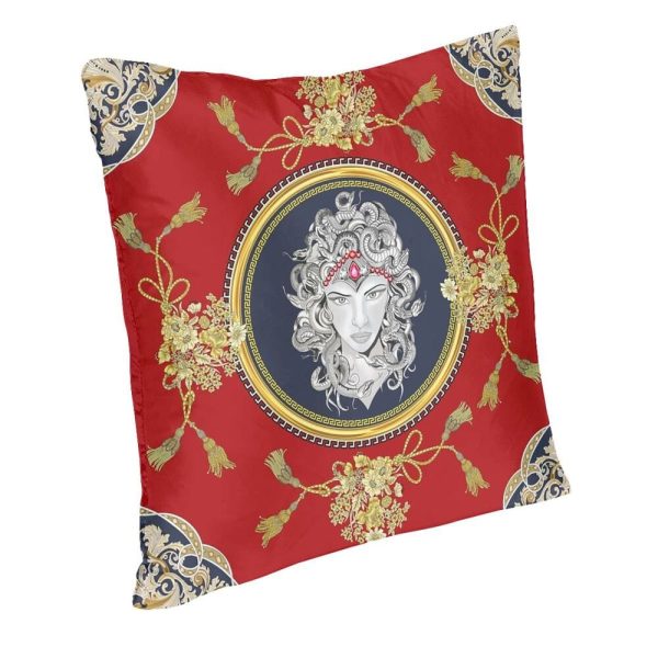 Versace Style Decorative Luxury Velvet Pillowcases With Golden Print Fashion